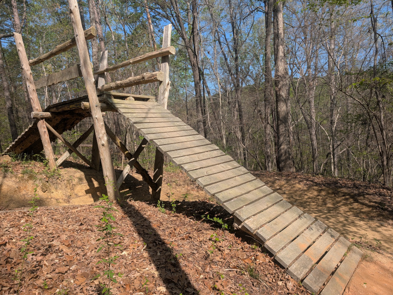 Wooden Roll-in to the Boulder Jumps